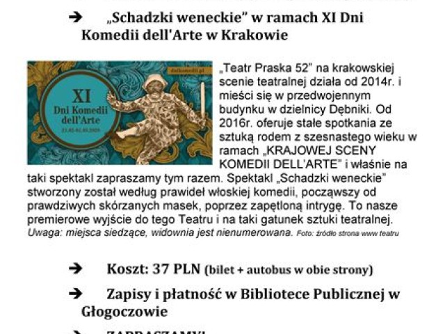 Zapraszamy na wspólny wyjazd do Teatru