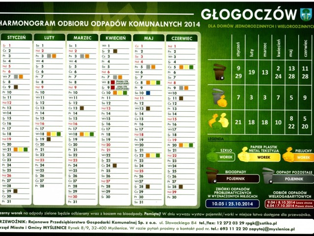 Harmonogram odbioru odpadów komunalnych