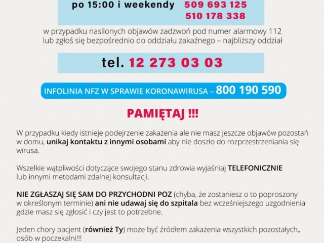 Działania prewencyjne związane z epidemią koronawirusa