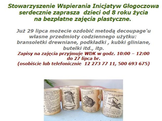 Bezpłatne zajęcia plastyczne