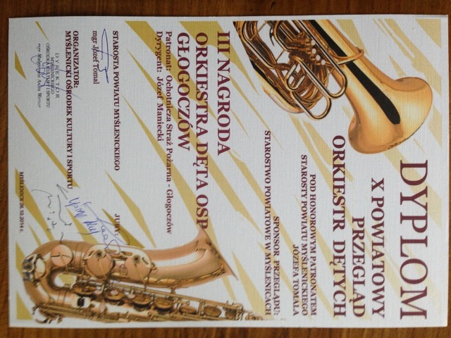 III nagroda dla Orkiestry Dętej OSP Głogoczów