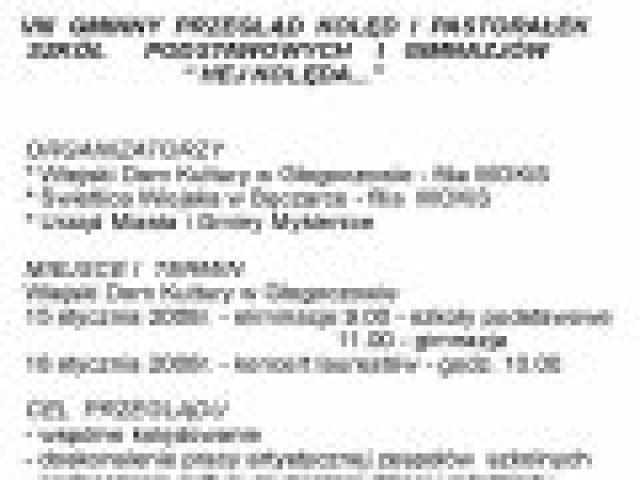 Gminny przegląd kolęd i pastorałek - zaproszenie