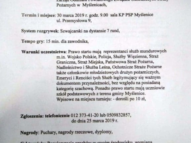 Zaproszenie do udziału w XV Mistrzostwach Służb Mundurowych
