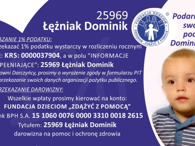 Podaruj 1% swojego podatku Dominikowi