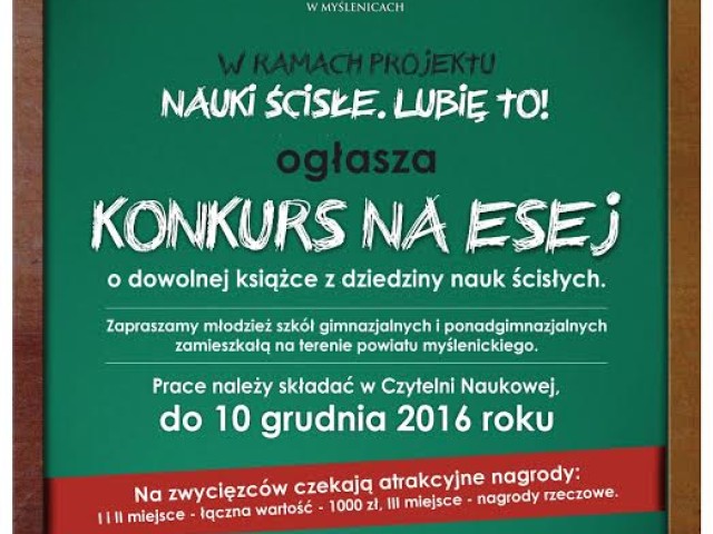 Konkurs: Nauki ścisłe. Lubię to!